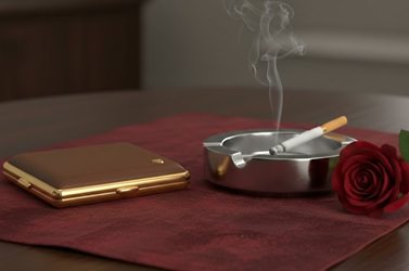 premium læder cigaret etui visning af åbnet etui